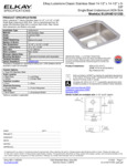 Elkay ELUHAD121255 Spec Sheet Elkay ELUHAD121255 Spec Sheet