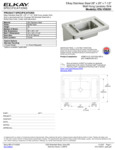 Elkay ESLV28201 Spec Sheet