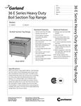 Garland 36ER39 Specsheet Garland 36ER39 Specsheet