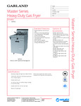 Garland M70SS Fryer Specsheet Garland M70SS Fryer Specsheet