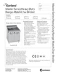 Garland MST Master Sentry Series Charbroilers Specsheet Garland MST Master Sentry Series Charbroilers Specsheet