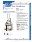 SHREDDER CHEESE spec sheet SHREDDER CHEESE spec sheet