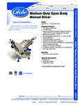 Globe GSO12 Manual Slicer Spec Sheet Globe GSO12 Manual Slicer Spec Sheet