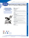 Globe_S213_PremiumSlicer_StandardManual_SpecSheet Globe_S213_PremiumSlicer_StandardManual_SpecSheet