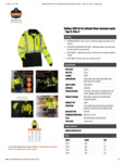 GloWear 8353 Hi-Vis Softshell Water-Resistant Jacket Spec Sheet