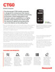 Honeywell CT60 SpecSheet Honeywell CT60 SpecSheet