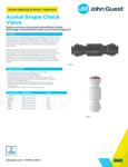 JG Drinks Acetal Single Check Valve Data Sheet