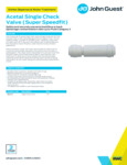 JG Drinks Acetal Single Check Valve (Super Speedfit) Data Sheet