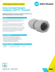 JG Drinks Female Adaptor (NPTF Thread) Data Sheet JG Drinks Female Adaptor (NPTF Thread) Data Sheet