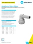 JG Drinks Grey Acetal Stem Elbow Data Sheet JG Drinks Grey Acetal Stem Elbow Data Sheet