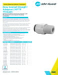 JG Drinks Grey Acetal Straight Adaptor (NPTF Thread) Data Sheet