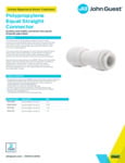 JG Drinks Polypropylene Equal Straight Connector Data Sheet JG Drinks Polypropylene Equal Straight Connector Data Sheet