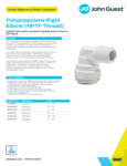 JG Drinks Polypropylene Rigid Elbow (NPTF Thread) Data Sheet JG Drinks Polypropylene Rigid Elbow (NPTF Thread) Data Sheet