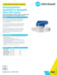 JG Drinks Polypropylene Speedfit to Speedfit Shut Off Valve Data Sheet JG Drinks Polypropylene Speedfit to Speedfit Shut Off Valve Data Sheet