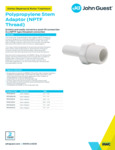 JG Drinks Polypropylene Stem Adaptor (NPTF Thread) Data Sheet