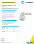 JG Drinks Polypropylene Stem Elbow Data Sheet