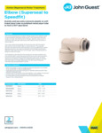 JG Drinks Superseal Elbow (Superseal x Speedfit) Data Sheet JG Drinks Superseal Elbow (Superseal x Speedfit) Data Sheet