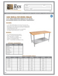 John Boos & Co. JNS1836 Wood Top Work Table with Galvanized Base and Adjustable Undershelf - 18" x 36"