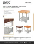 John Boos & Co. CUCD SpecSheet John Boos & Co. CUCD SpecSheet