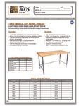 John Boos & Co. SNB Work Table Specsheet