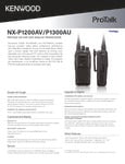 Kenwood NX-P1200AV 1300AU Spec Sheet Kenwood NX-P1200AV 1300AU Spec Sheet