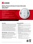 Kidde 21007624 Specsheet Kidde 21007624 Specsheet
