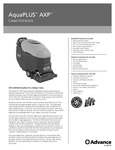 Advance AquaPLUS™ AXP spec sheet Advance AquaPLUS™ AXP spec sheet