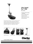 CLARKE 20" ULTRA SPEED PRO FLOOR BURNISHING MACHINE - 1,500 RPM specsheets CLARKE 20" ULTRA SPEED PRO FLOOR BURNISHING MACHINE - 1,500 RPM specsheets