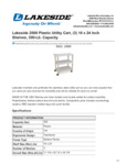 Lakeside 2000 Plastic Utility Cart, (3) 16 x 24 Inch Shelves, 300-Lb. Capacity Lakeside 2000 Plastic Utility Cart, (3) 16 x 24 Inch Shelves, 300-Lb. Capacity