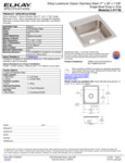 Elkay LR1720 Spec Sheet Elkay LR1720 Spec Sheet