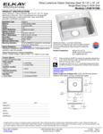 Elkay LRAD191960 Spec Sheet