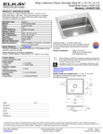 Elkay LRAD221955 Spec Sheet