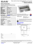 Elkay LRAD2521651 Spec Sheet Elkay LRAD2521651 Spec Sheet
