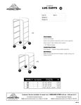 Advance Tabco Lug Racks Spec Sheet
