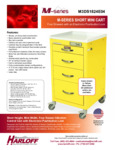 M-SERIES SHORT INFECTION CONTROL MEDICAL CART, MINI WIDTH, FOUR DRAWERS, E-LOCK spec sheet M-SERIES SHORT INFECTION CONTROL MEDICAL CART, MINI WIDTH, FOUR DRAWERS, E-LOCK spec sheet