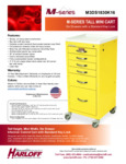 M-SERIES TALL INFECTION CONTROL MINI CART, SIX DRAWERS, KEY LOCK spec sheet