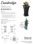 Mayne Cambridge 28in Tall Planter Spec Sheet Mayne Cambridge 28in Tall Planter Spec Sheet