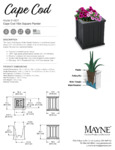 Mayne Cape Cod 16x16 Square Planter Spec Sheet Mayne Cape Cod 16x16 Square Planter Spec Sheet