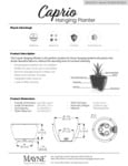 Mayne Caprio Hanging-Planter Spec Sheet