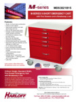 M-SERIES X-SHORT EMERGENCY CRASH CART, STANDARD WIDTH, FIVE DRAWERS, BREAKAWAY LOCK spec sheet M-SERIES X-SHORT EMERGENCY CRASH CART, STANDARD WIDTH, FIVE DRAWERS, BREAKAWAY LOCK spec sheet