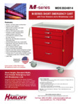 M-SERIES SHORT EMERGENCY CRASH CART, STANDARD WIDTH, FOUR DRAWERS, BREAKAWAY LOCK spec sheet