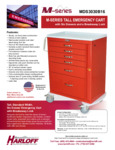 M-SERIES TALL EMERGENCY CRASH CART, STANDARD WIDTH, SIX DRAWERS, BREAKAWAY LOCK spec sheet M-SERIES TALL EMERGENCY CRASH CART, STANDARD WIDTH, SIX DRAWERS, BREAKAWAY LOCK spec sheet