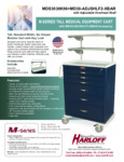 M-SERIES TALL MEDICAL EQUIPMENT CART WITH HEIGHT ADJUSTABLE OVERHEAD SHELVES spec sheet