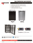 MicroMatic MDD23WLT-E MDD23SW-E Pro-Line Wine E-Series Dual Temperature Wine Dispenser Specsheet MicroMatic MDD23WLT-E MDD23SW-E Pro-Line Wine E-Series Dual Temperature Wine Dispenser Specsheet