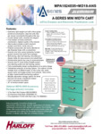 A-SERIES LIGHTWEIGHT NARROW ANESTHESIA CART WITH MD18-ANS ACCESSORIES PACKAGE, SHORT HEIGHT, FIVE DR spec sheet