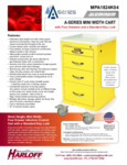 A-SERIES NARROW ALUMINUM KEY LOCK ISOLATION CART, SHORT HEIGHT, FOUR DRAWERS spec sheet