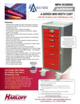 A-SERIES ALUMINUM NARROW BREAKAWAY CRASH CART, TALL HEIGHT, SIX DRAWERS, BREAKAWAY LOCK spec sheet