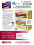 A-SERIES LIGHTWEIGHT PEDIATRIC CART, TALL HEIGHT, STANDARD WIDTH spec sheet