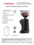 Nuova Simonelli MDXS-OD Espresso Grinder Specsheet