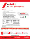 Nutella 35.2 oz. Piping Bag Specsheet 6.19 Nutella 35.2 oz. Piping Bag Specsheet 6.19